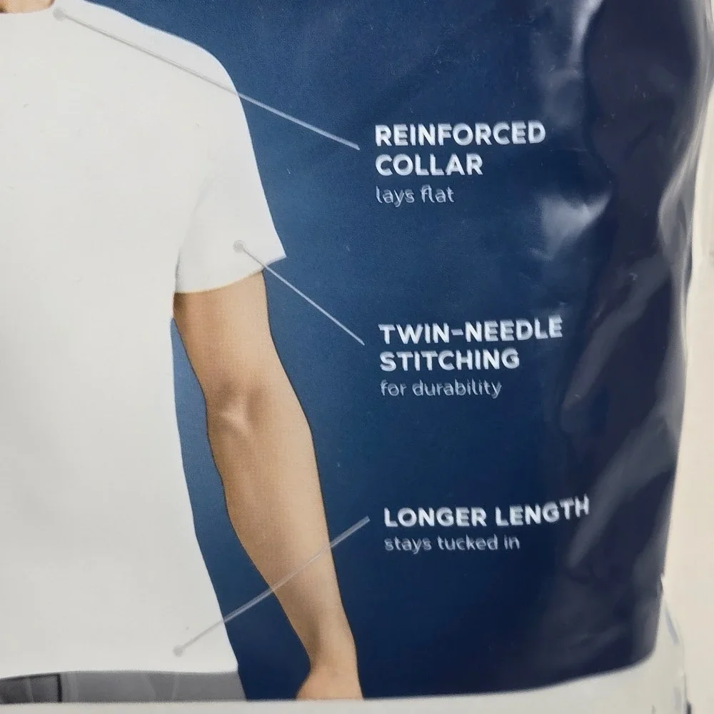 Jockey Classics Crew T-Shirts 3-Pack StayNew Cotton White XL 46-48 NOS 2015